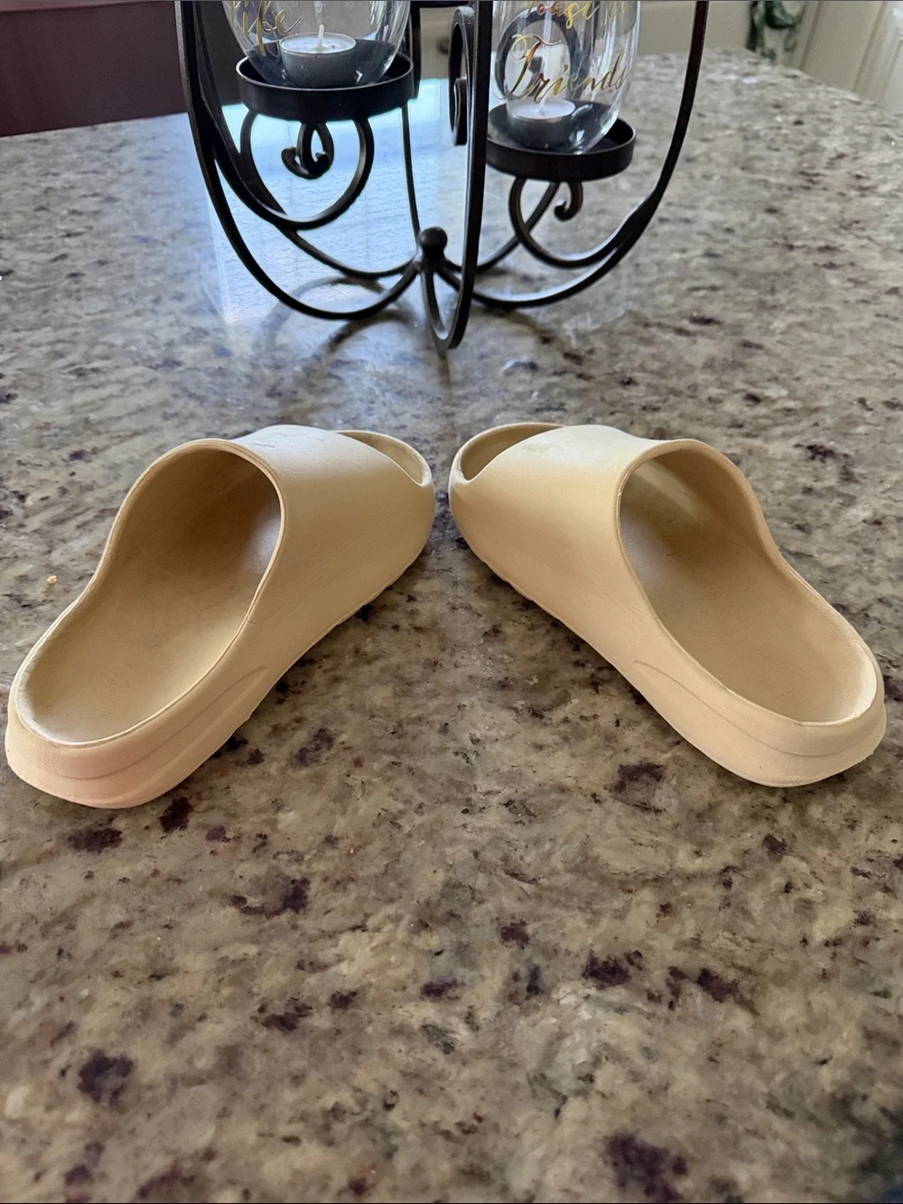 Kids Open-Toe Slide Sandals in Cream